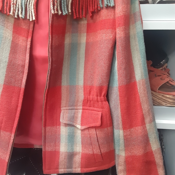 Ralph Lauren fringe western country navajo boho plaid wool jacket coat - Picture 9 of 10